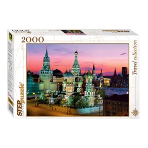 Step Puzzle (84025) - "Basilius-Kathedrale in Moskau bei Dämmerung" - 2000 Teile Puzzle