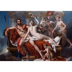 Grafika (00370) - Jacques-Louis David: "Mars entwaffnet durch Venus und die Grazien, 1824" - 100 Teile Puzzle