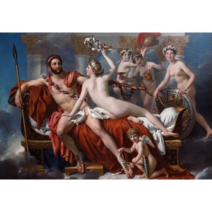 Grafika (00370) - Jacques-Louis David: "Mars entwaffnet durch Venus und die Grazien, 1824" - 100 Teile Puzzle