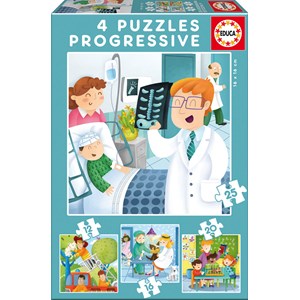 Educa (17146) - "Berufe" - 12 16 20 25 Teile Puzzle