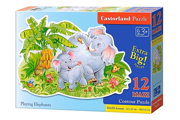 Castorland (B-120116) - "Spielende Elefanten" - 12 Teile Puzzle