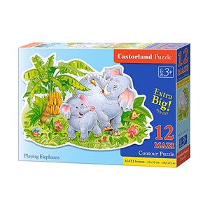 Castorland (B-120116) - "Spielende Elefanten" - 12 Teile Puzzle
