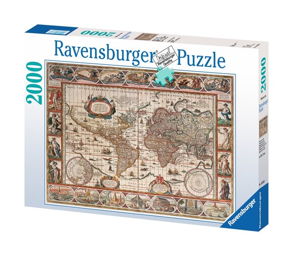Ravensburger (16633) - "Weltkarte um 1650" - 2000 Teile Puzzle