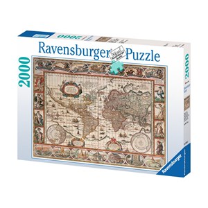 Ravensburger (16633) - "Weltkarte um 1650" - 2000 Teile Puzzle