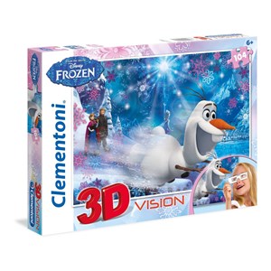 Clementoni (20603) - "Die Eiskönigin, Olaf auf Abwegen" - 104 Teile Puzzle