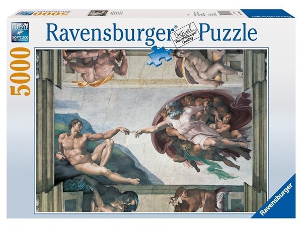 Ravensburger (17408) - Michelangelo: "Die Erschaffung Adams" - 5000 Teile Puzzle