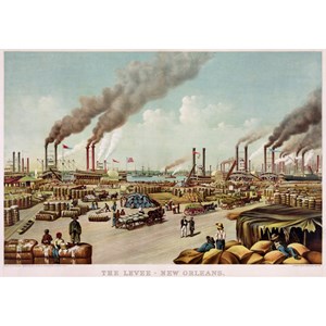 Grafika (00570) - "Affiche Currier & Ives: The levee, New Orleans , 1884" - 1000 Teile Puzzle