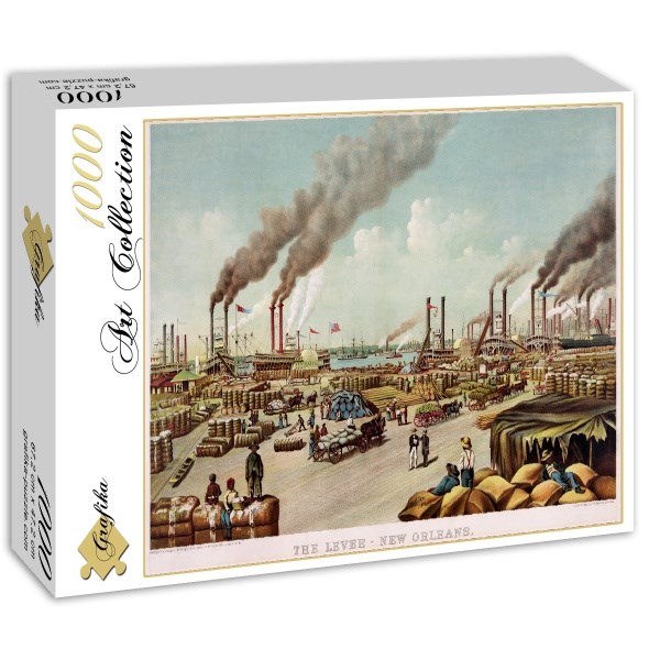 Grafika (00570) - "Affiche Currier & Ives: The levee, New Orleans , 1884" - 1000 Teile Puzzle