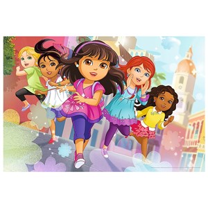 Trefl (14242) - "Dora und Freunde, Auf die Plätze, fertig, los!" - 24 Teile Puzzle