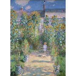 Grafika (01532) - Claude Monet: "Garten des Künstlers in Vétheuil, 1880" - 300 Teile Puzzle