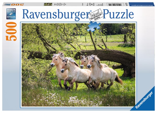 Ravensburger (14772) - "Norwegische Fjordpferde" - 500 Teile Puzzle