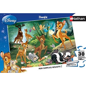Nathan (86281) - "Bambi, Familienausflug" - 30 Teile Puzzle