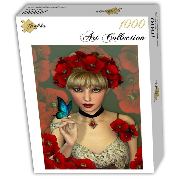Grafika (T-00093) - "Frau und Schmetterling" - 1000 Teile Puzzle