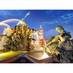 Grafika (02501) - "Berlin, Alexanderplatz und Rotes Rathaus" - 2000 Teile Puzzle