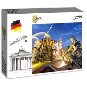 Grafika (02501) - "Berlin, Alexanderplatz und Rotes Rathaus" - 2000 Teile Puzzle
