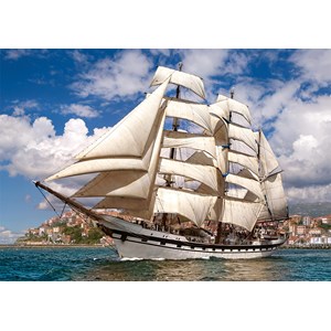 Castorland (B-52851) - "Segelschiff verlässt den Hafen" - 500 Teile Puzzle