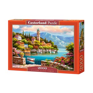 Castorland (C-200696) - "Glockenturm im Dorf" - 2000 Teile Puzzle