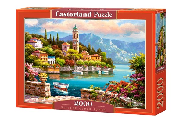Castorland (C-200696) - "Glockenturm im Dorf" - 2000 Teile Puzzle