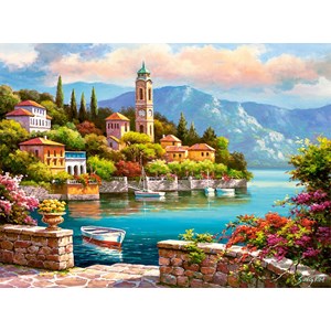 Castorland (C-200696) - "Glockenturm im Dorf" - 2000 Teile Puzzle