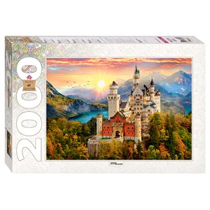 Step Puzzle (84031) - "Sonnenaufgang am Schloss Neuschwanstein, Bayern" - 2000 Teile Puzzle