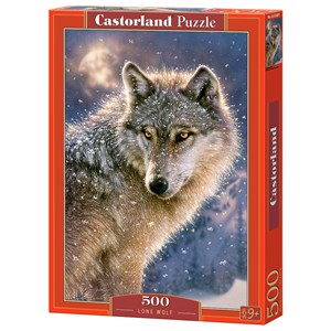Castorland (B-52431) - "Einsamer Wolf im Schneetreiben" - 500 Teile Puzzle