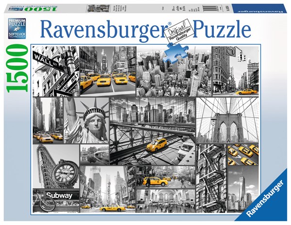 Ravensburger (16354) - "Farbtupfer in New York" - 1500 Teile Puzzle