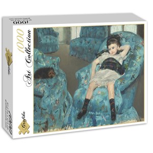 Grafika (00232) - Mary Cassatt: "Little Girl in a Blue Armchair, 1878" - 1000 Teile Puzzle