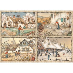 Jumbo (17093) - Anton Pieck: "Vier Jahreszeiten" - 1000 Teile Puzzle