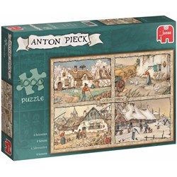 Jumbo (17093) - Anton Pieck: "Vier Jahreszeiten" - 1000 Teile Puzzle