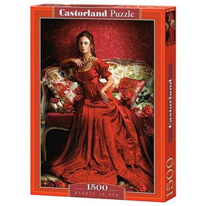 Castorland (C-151370) - "Die Frau im bezaubernden roten Kleid" - 1500 Teile Puzzle