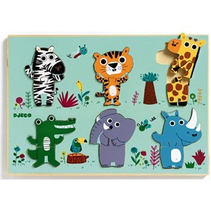 Djeco (01258) - "Hello Jungle Animals!" - 12 Teile Puzzle
