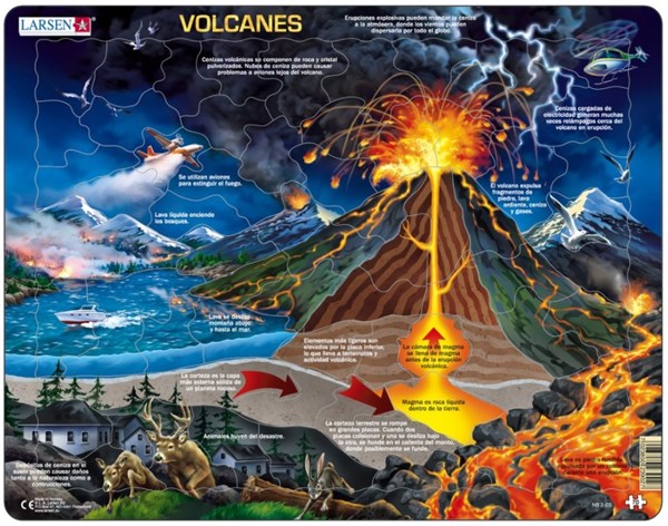 Larsen (NB2-ES) - "Volcanes - ES" - 70 Teile Puzzle