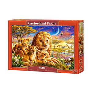 Castorland (B-52134) - "Stolze Löwenmutter mit ihren drei Jungen" - 500 Teile Puzzle