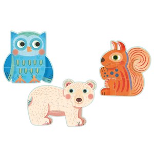 Djeco (07143) - "Im Wald" - 9 12 16 Teile Puzzle