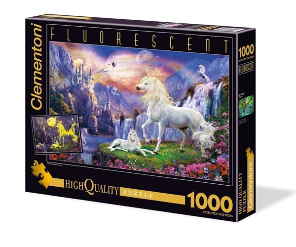 Clementoni (39285) - "Fluo Unicorn" - 1000 Teile Puzzle