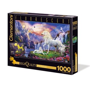 Clementoni (39285) - "Fluo Unicorn" - 1000 Teile Puzzle