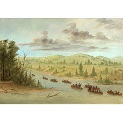 Grafika (02236) - George Catlin: "La Salle's Party Entering the Mississippi in Canoes. February 6, 1682, 1847-1848" - 1000 Teile Puzzle