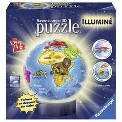 Ravensburger (12184) - "Globe Mappemonde" - 72 Teile Puzzle