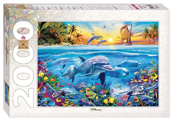 Step Puzzle (84032) - "Delfine im Sommer-Paradies" - 2000 Teile Puzzle