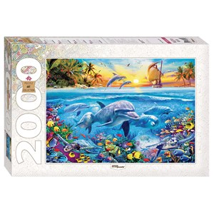 Step Puzzle (84032) - "Delfine im Sommer-Paradies" - 2000 Teile Puzzle