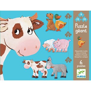 Djeco (07111) - "Daisy and her Friends" - 9 12 15 Teile Puzzle
