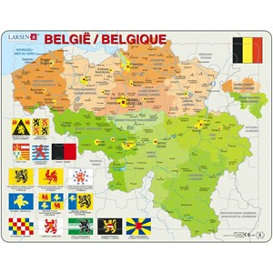 Larsen (K59) - "Politische Karte, Belgien" - 48 Teile Puzzle