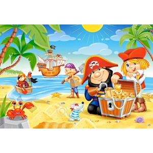 Castorland (B-040148) - "Der Pirat mit seiner Schatzkiste" - 40 Teile Puzzle