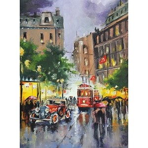 Anatolian (PER3189) - "Verregneter Straßenzug in Istanbul" - 1000 Teile Puzzle