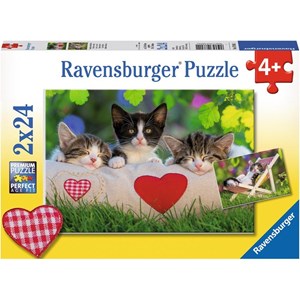 Ravensburger (07801) - "Verschlafene Kätzchen" - 24 Teile Puzzle