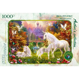 Step Puzzle (79510) - "Das Schloss und Unicorns" - 1000 Teile Puzzle
