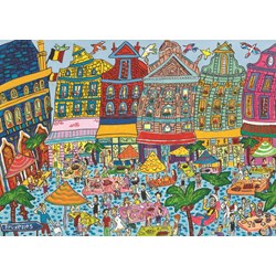 Jumbo (18562) - "Grote Markt in Brüssel" - 1000 Teile Puzzle