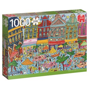Jumbo (18562) - "Grote Markt in Brüssel" - 1000 Teile Puzzle