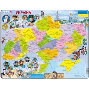 Larsen (K62-UA) - "Historische Karte, Ukraine" - 82 Teile Puzzle