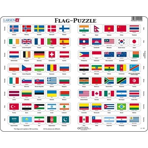 Larsen (L2-GB) - "Flaggen der Welt (auf Englisch)" - 80 Teile Puzzle